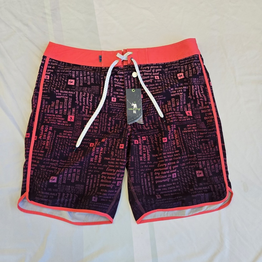 *NEW* William Murray Hybrid Board Shorts Golf Trunks Mens Sz 36 Swim Trunks NWT